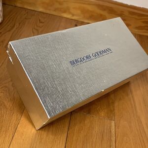 Authentic Bergdorf Goodman Logo EMPTY silver cardboard Gift box